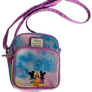Disney Loungefly Mickey Minnie Pluto Constellation Crossbody Bag‎ Purse